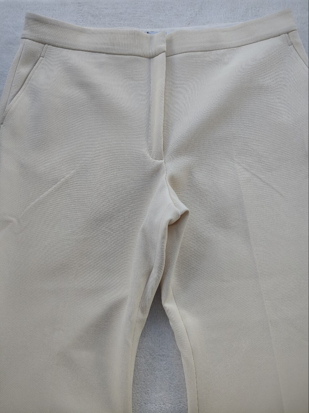 St. John Cream Ponte Straight-Leg Trousers